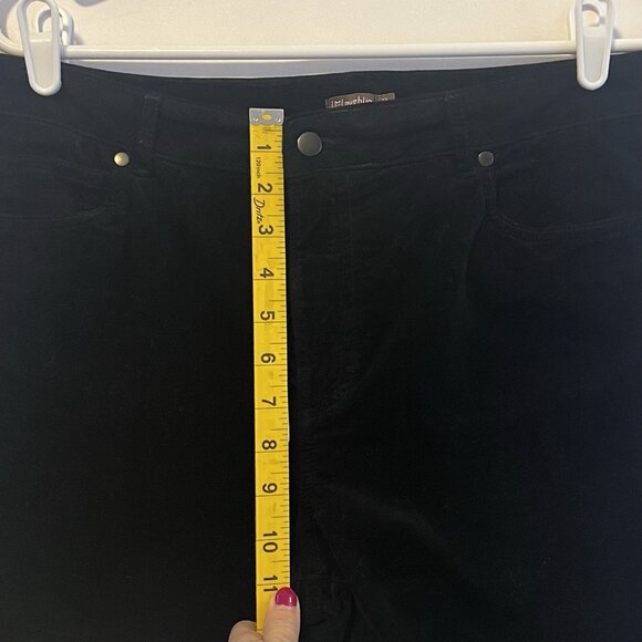 J McLaughlin Womens Velvet Jeans Black Size 12 Ankle Stretch High Rise Preppy - Picture 6 of 10